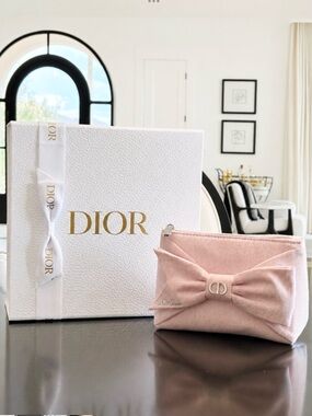 Miss Dior Pink Bow Makeup Case w/ Box & Ribbon